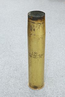 AN EXTREMELY LARGE RUSSIAN BRASS SHELL CASE STICK