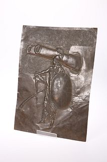 A WW1 TRENCH ART OR P.O.W. COPPER REPOUSSE PANEL,