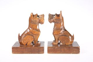 A PAIR OF EARLY 20TH CENTURY NOVELTY WOODEN BOOKE