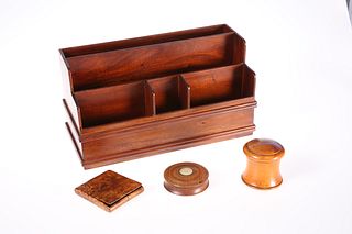 TREEN: A TURNED SYCAMORE BOX, with screw-lid; tog