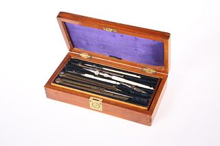 A 19TH CENTURY MAHOGANY CASED SET OF TECHNICAL DR