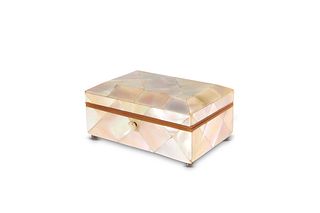 A 19TH CENTURY MOTHER-OF-PEARL JEWEL BOX, rectang
