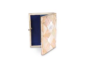 A 19TH CENTURY MOTHER-OF-PEARL CARD CASE, rectang