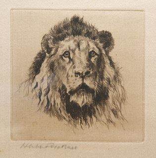 HERBERT DICKSEE (1862-1942), LION, IRISH WOLFHOUN