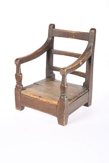 A SCOTTISH VERNACULAR CHILD'S CHAIR, with bar bac
