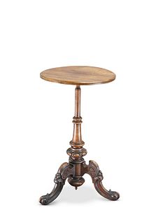 A 19TH CENTURY ROSEWOOD TRIPOD TABLE, the circula