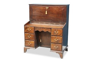 A GEORGE III MAHOGANY FALL-FRONT DESK, the moulde