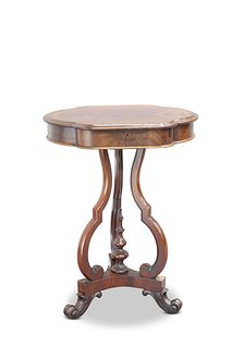 A VICTORIAN MAHOGANY OCCASIONAL TABLE, the lobed 