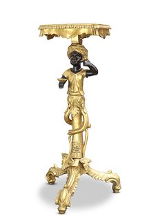 A BLACKAMOOR FIGURAL STAND, with rectangular top,