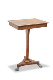 A REGENCY OAK OCCASIONAL TABLE, the rectangular t