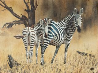 Bruce Lattig (b. 1933)  Zebras