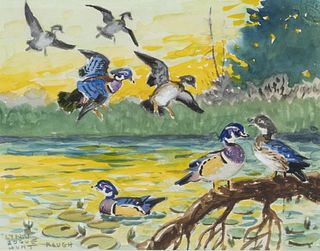 Lynn Bogue Hunt (1878-1960)  Wood Duck Sketch