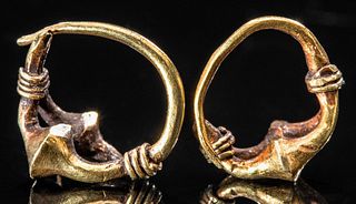 Roman 15K+ Gold Hoop Earrings (pr)