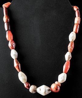 Bactrian Carnelian, Agate, Quartz Crystal Bead Necklace