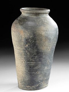 Tall 5th C. Korean Silla Ash-Glazed Pottery Jar