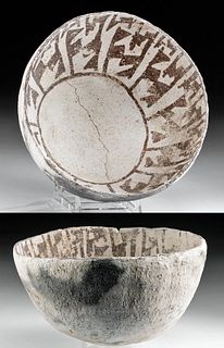Prehistoric Anasazi Black on White Bowl