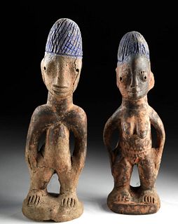 Early 20th C. African Ibeji Standing Twin Figures (pr)