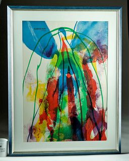 Signed Framed Paul Jenkins Lithograph - Earth Day 1971