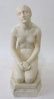 Antique Marble Sculpture Of A Nude Beauty