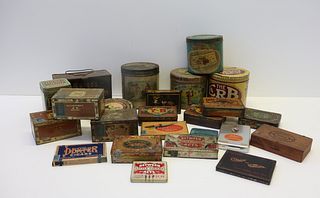 Lot of  24 Antique Advertising  Cigar Tins  Boxes