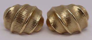 JEWELRY. Pair of Italian 14kt Gold Ear Clips.
