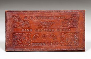 C.F. Cushing & Son Fine Leather Goods Sign c1910