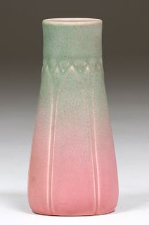 Rookwood #1824 Pink & Green Vase 1922