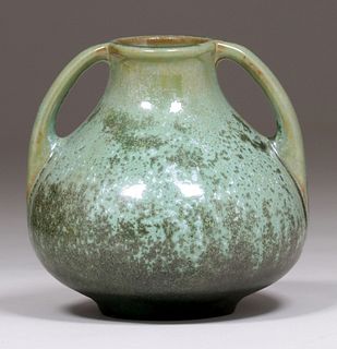 Fulper Two-Handled Leopardskin Glaze Vase c1910