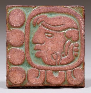 Batchelder - Los Angeles Mayan Face Tile c1920s