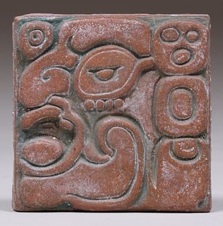 Batchelder - Los Angeles Mayan Face Tile c1920s