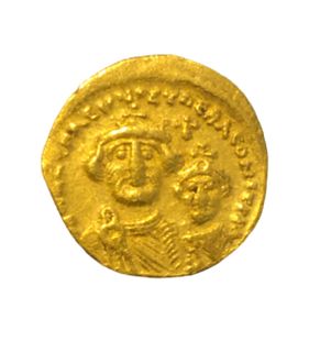 Ancient Byzantine Heraclius, with Heraclius Constantine. 610-641. gold Solidus