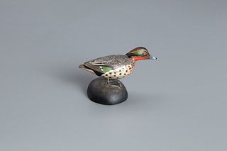 Miniature Green-Winged Teal Drake, A. Elmer Crowell (1862-1952)
