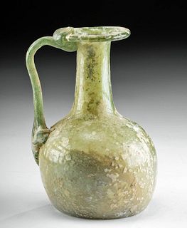 Roman Glass Handled Jug w/ Nice Iridescence