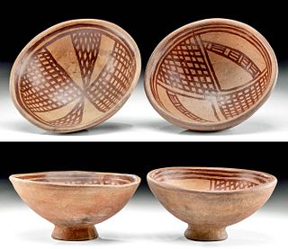 Pair of Fine Narino Pottery Bowls w/ Linear Motifs