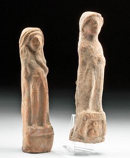 Lot of 2 Phoenician Terracotta Votive Figures - Tanit