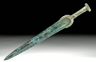 Luristan Copper Sword w/ Brass Handle Decorations