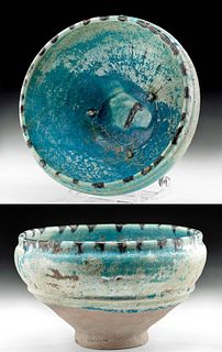 Medieval Islamic Glazed Pottery Bowl