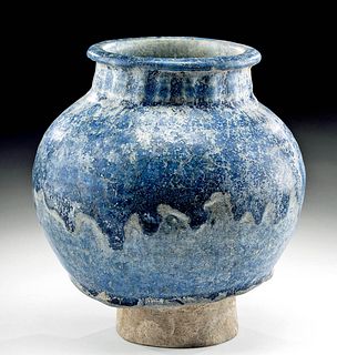 Nishapur Cobalt Glazed Pottery Jar