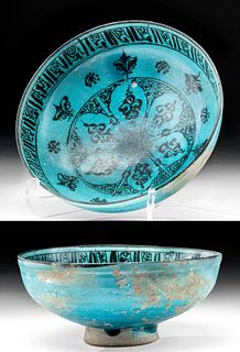 16th C. Safavid Kubachi Glazed Pottery Bowl