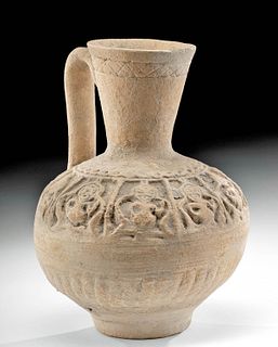 12th C. Ghurid Ceramic Pitcher w/ Ring of Figures