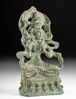 Chinese Qing Brass Seated Bodhisattva