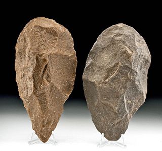 Lot of 2 African Acheulean Stone Hand Axes