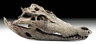 20th C. Papua New Guinea Iatmul Crocodile Skull