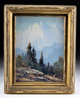 Framed Jules Dahlager Painting of Alaska, ex Christie's
