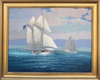 William Lowe Oil on Linen "Departing Nantucket"