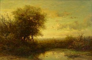 Possibly Aleksandr Aleksandrovich Kiselev, Russian (1838-1911) Oil on Canvas, Landscape