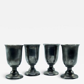 SET OF 4 REED & BARTON PEWTER  CHALICES