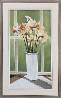 Roy Bailey Oil on Canvas "Daffodil Still Life"