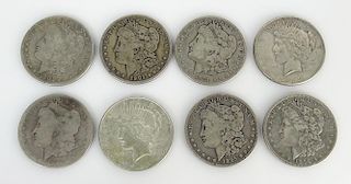 Lot of Eight (8) Morgan Silver Dollars