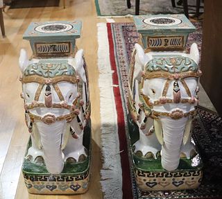 Pair Of Antique Enamel Decorated Porcelain